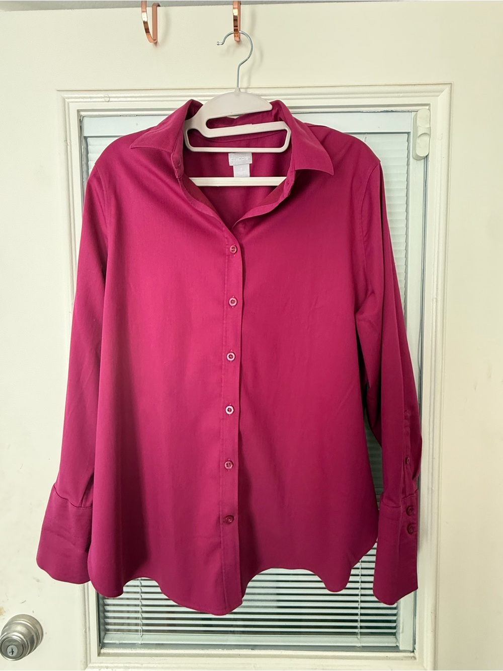 Chico's Berry-Magenta Button Down Shirt